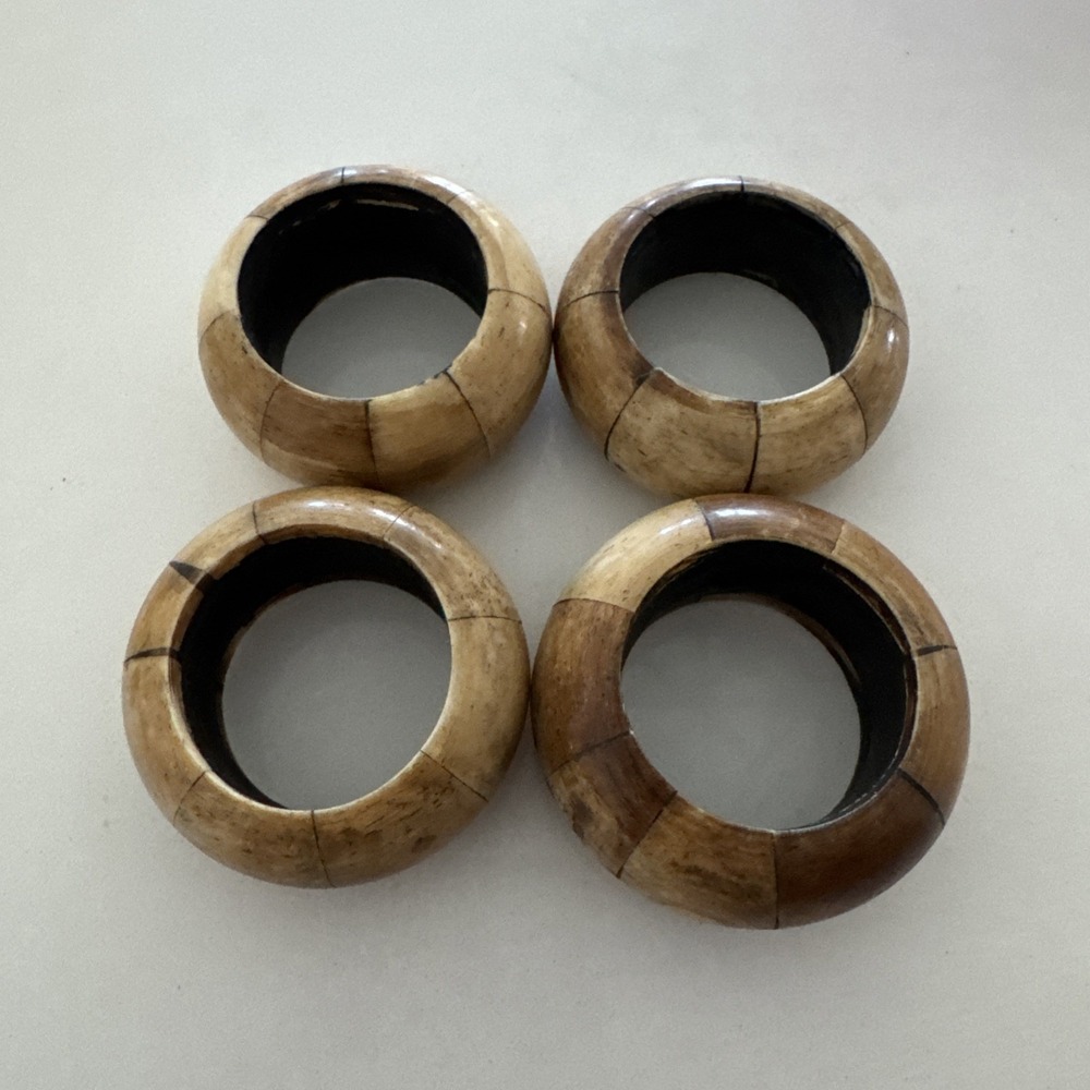 Vintage Bone Napkin Rings Set‎ Of 4